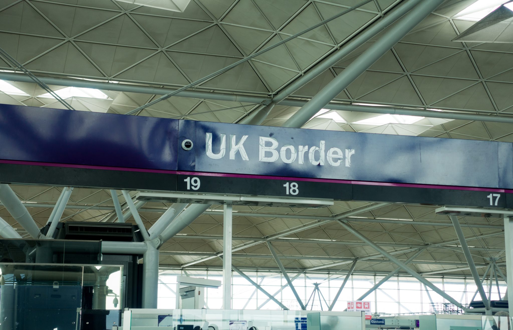 Airport passport control - UK border